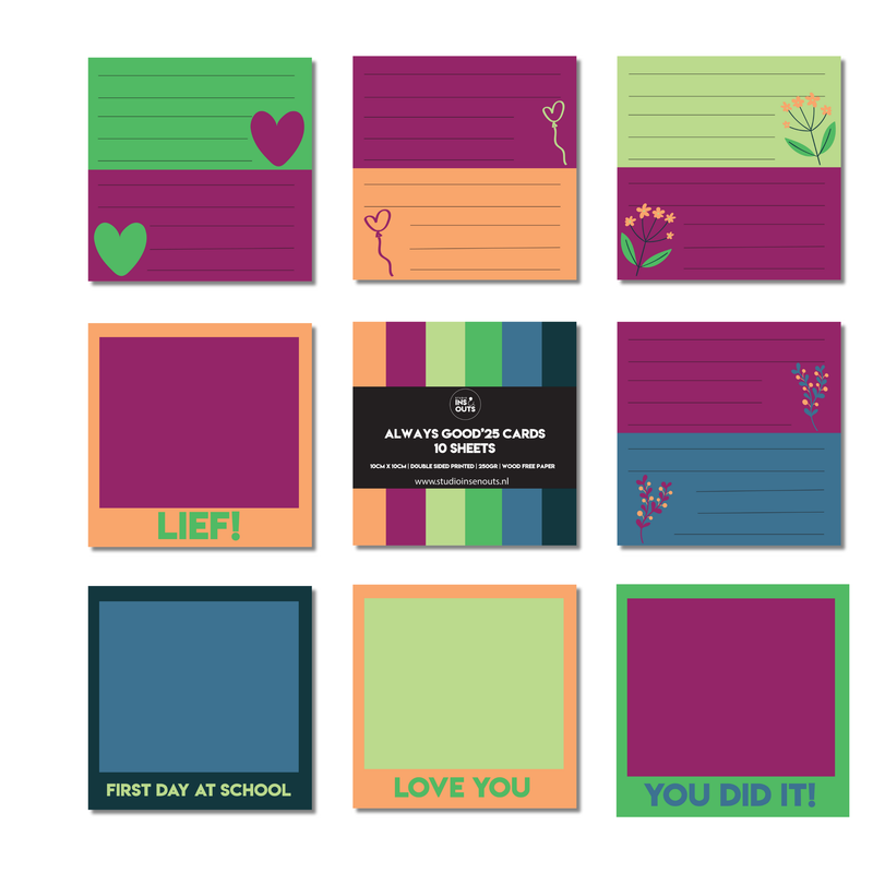 Set van 10 polaroid/schrijfkaartjes | Always Good'25
