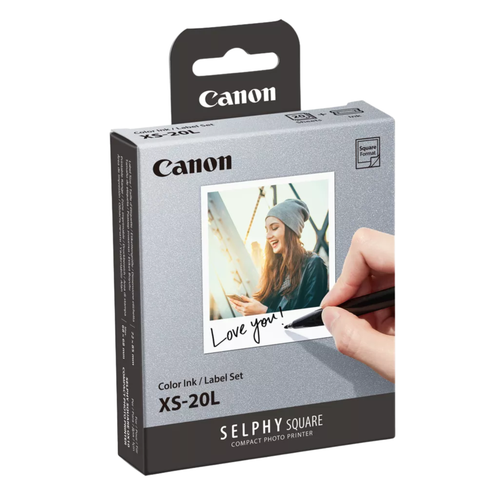 Fotoprinter Papier + Inkt | Canon SELPHY QX20 / QX10 | Square Vierkant 69 x 69 mm | XS-20L