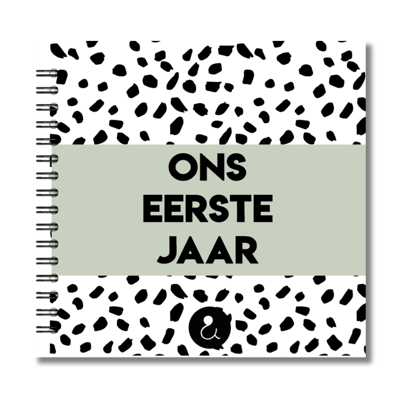 Invulboek Voor Tweeling Baby's | Ons Eerste Jaar | Dots Groen