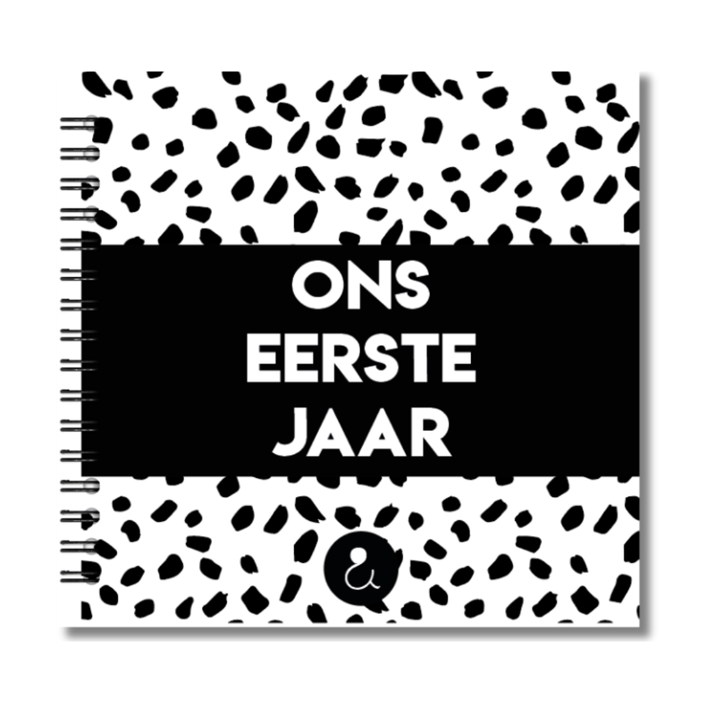 Invulboek Voor Tweeling Baby's | Ons Eerste Jaar | Dots Zwart