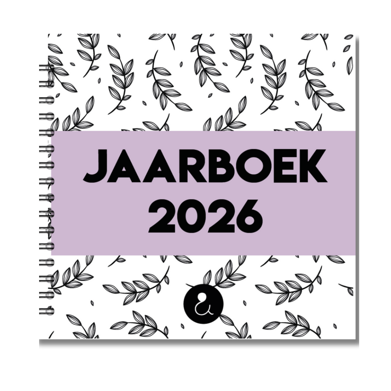 Jaarboek 2026 | Invulboek 2026 | Fotoboek Jaarboek | Botanical Lila