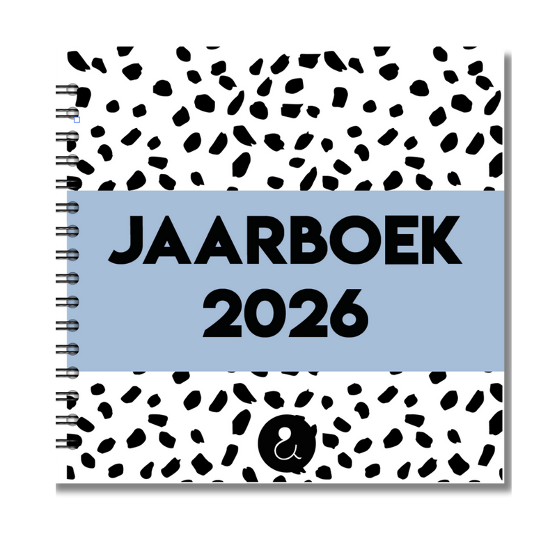 Jaarboek 2026 | Invulboek 2026 | Fotoboek Jaarboek | Dots Blauw