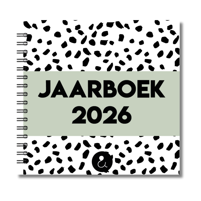 Jaarboek 2026 | Invulboek 2026 | Fotoboek Jaarboek | Dots Groen