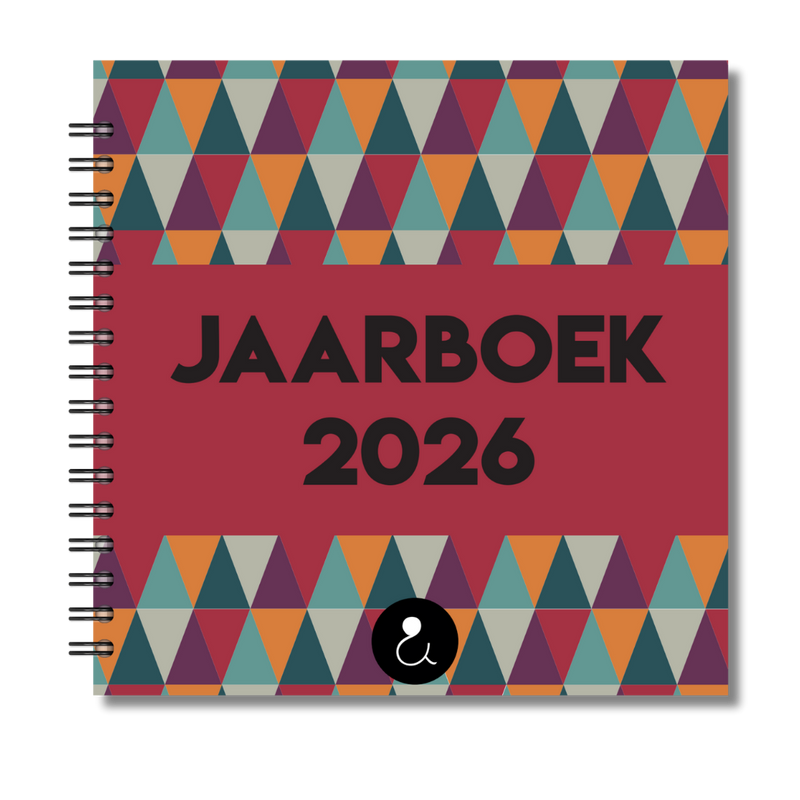 Jaarboek 2026 | Invulboek 2026 | Fotoboek Jaarboek | Driehoek Rood Groen