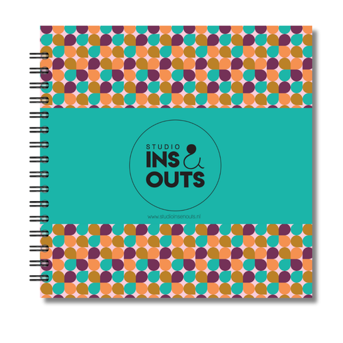Jaarboek 2026 | Invulboek 2026 | Fotoboek Jaarboek | Druppels Turquoise Oranje Bordeaux
