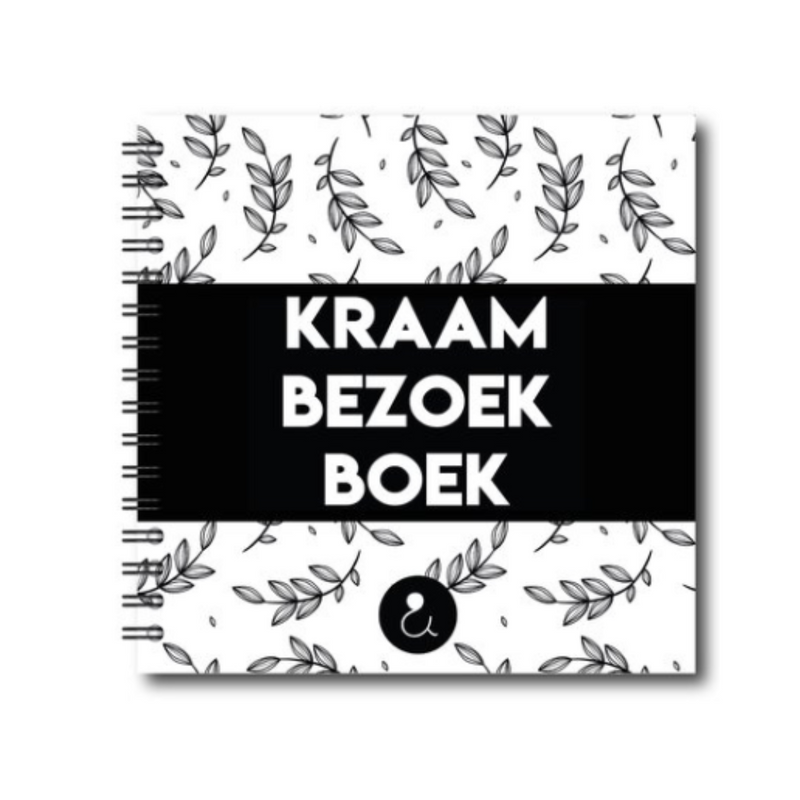 Kraambezoek Boek | Invulboek Kraamvisite | Zwart
