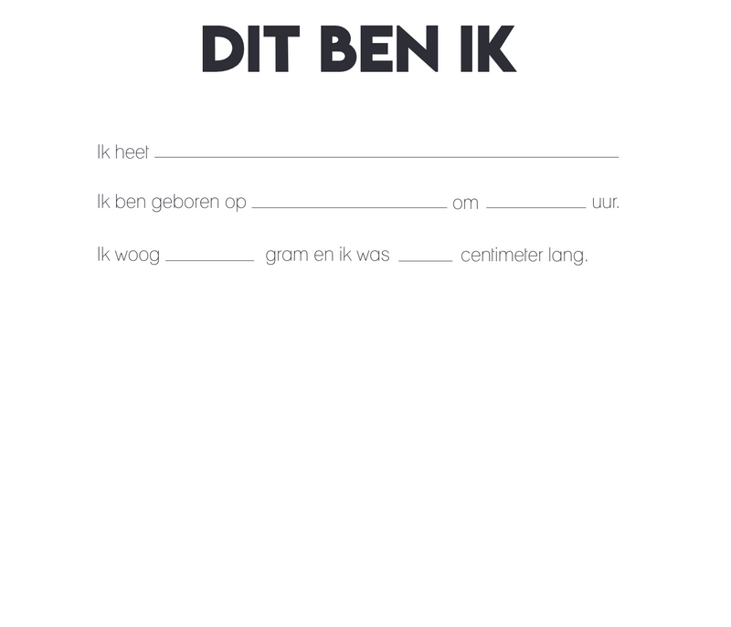 Kraambezoek Boek | Invulboek Kraamvisite | Zwart