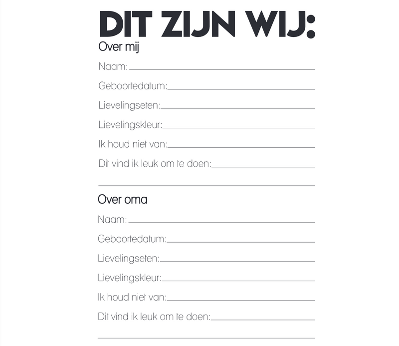 Oma & ik | Invulboek Met Oma | Groen