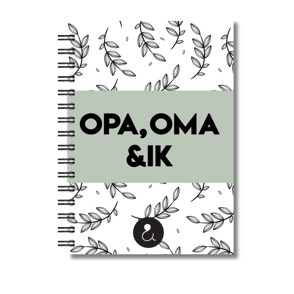 Invulboek Opa, Oma & Ik | Herinneringenboek Met Opa & Oma | Botanical Groen