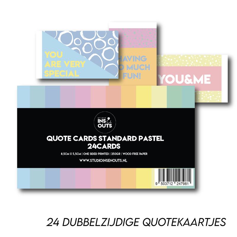 Quotekaartjes | PASTEL | set van 24 dubbelzijdige kaartjes ook