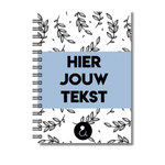 Plakboek A5 Op Maat | Fotoboek Eigen Tekst | Gepersonaliseerd Scrapbook | A5 - 14,9x21cm | Botanical Blauw