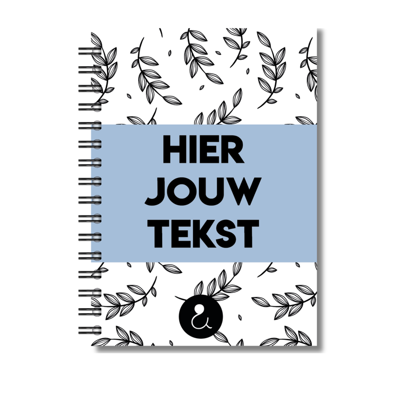 Plakboek A5 Op Maat | Fotoboek Eigen Tekst | Gepersonaliseerd Scrapbook | A5 - 14,9x21cm | Botanical Blauw