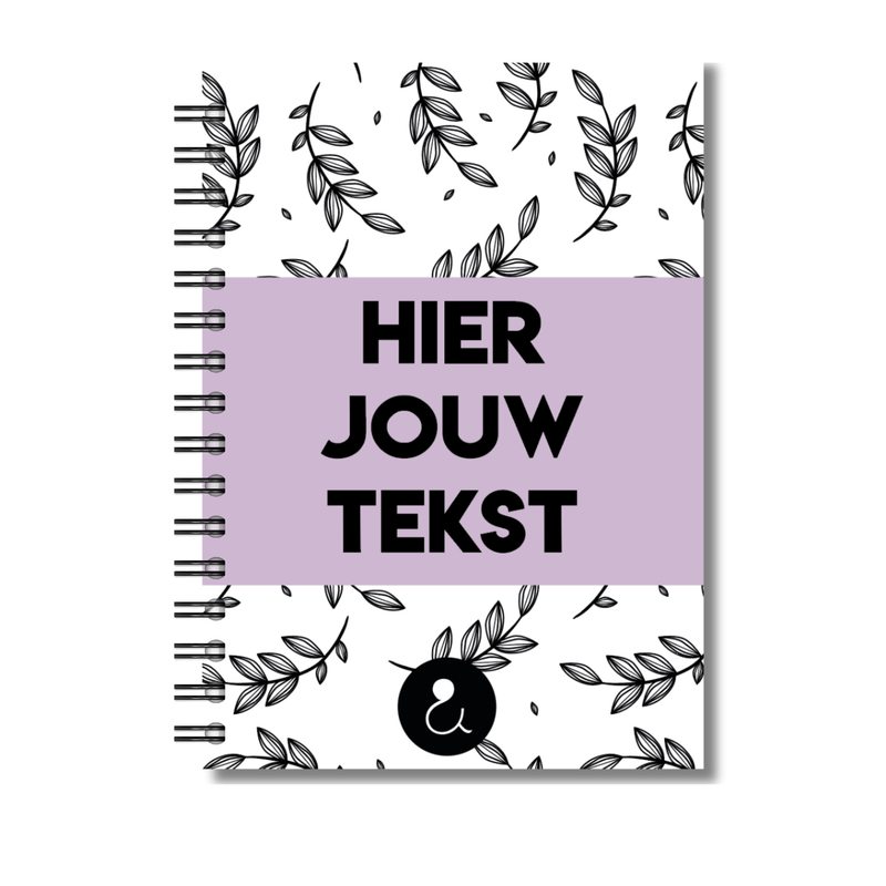 Plakboek A5 Op Maat | Fotoboek Eigen Tekst | Gepersonaliseerd Scrapbook | A5 - 14,9x21cm | Botanical Lila