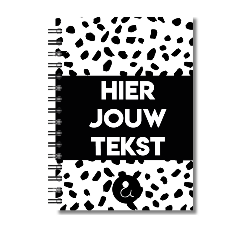 Plakboek A5 Op Maat | Fotoboek Eigen Tekst | Gepersonaliseerd Scrapbook | A5 - 14,9x21cm | Dots Zwart