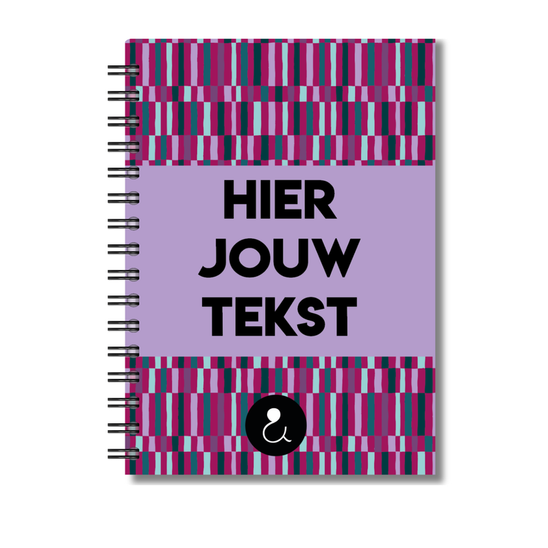Plakboek A5 Op Maat | Fotoboek Eigen Tekst | Gepersonaliseerd Scrapbook | A5 - 14,9x21cm | Paarse Hokjes
