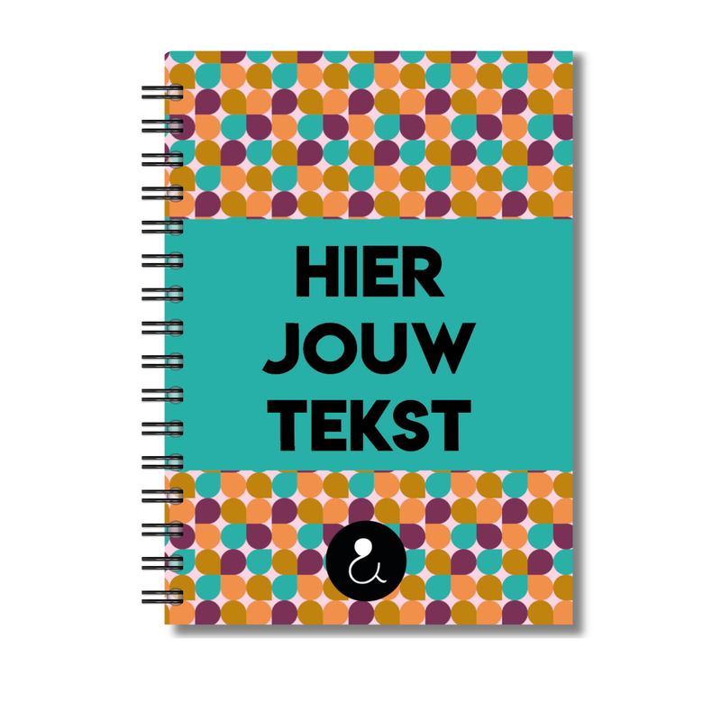 Plakboek A5 Op Maat | Fotoboek Eigen Tekst | Gepersonaliseerd Scrapbook | A5 - 14,9x21cm | Retro Druppels