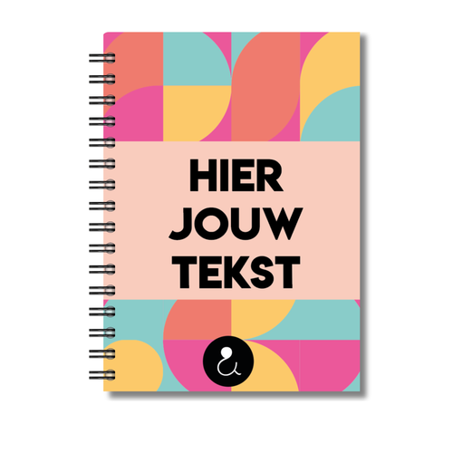 Plakboek A5 Op Maat | Fotoboek Eigen Tekst | Gepersonaliseerd Scrapbook | A5 - 14,9x21cm | Retro Vlakken