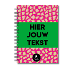 Plakboek A5 Op Maat | Fotoboek Eigen Tekst | Gepersonaliseerd Scrapbook | A5 - 14,9x21cm | Roze Panterprint