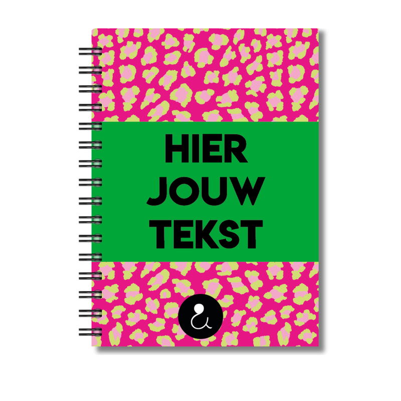 Plakboek A5 Op Maat | Fotoboek Eigen Tekst | Gepersonaliseerd Scrapbook | A5 - 14,9x21cm | Roze Panterprint
