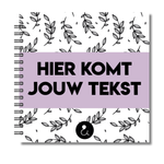 Plakboek Op Maat | Fotoboek Eigen Tekst | Gepersonaliseerd Scrapbook | Vierkant 21x21cm | Botanical Lila