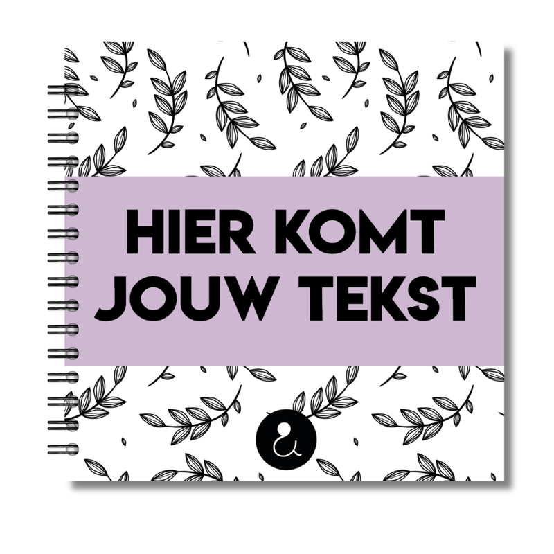 Plakboek Op Maat | Fotoboek Eigen Tekst | Gepersonaliseerd Scrapbook | Vierkant 21x21cm | Botanical Lila