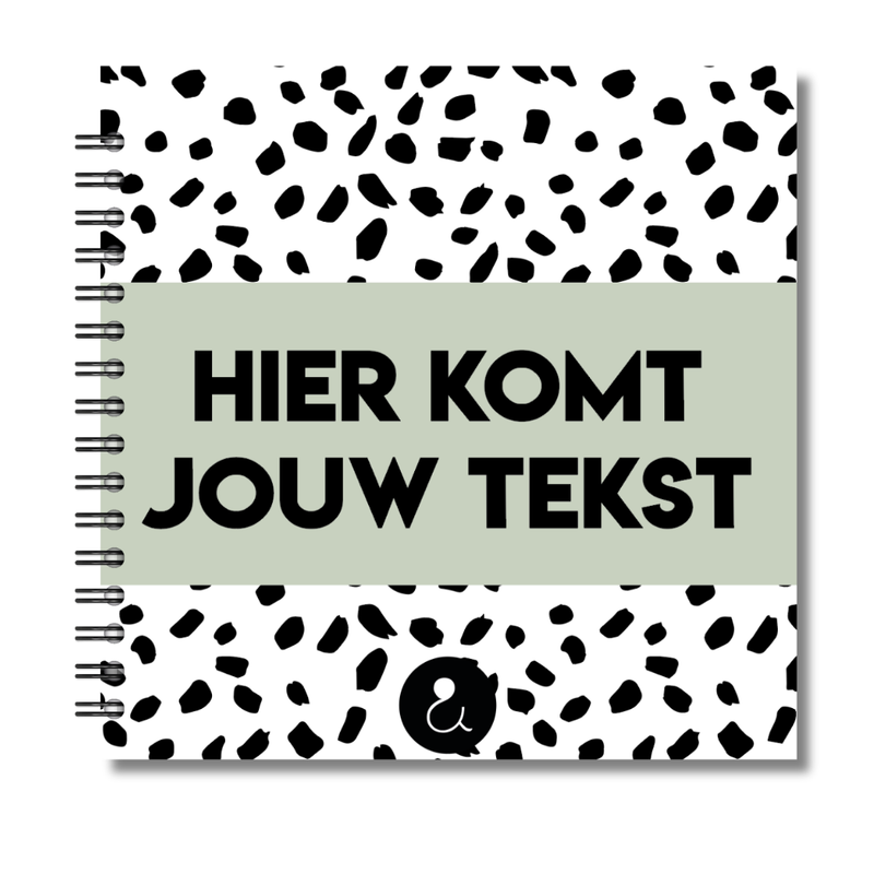 Plakboek Op Maat | Fotoboek Eigen Tekst | Gepersonaliseerd Scrapbook | Vierkant 21x21cm | Dots Groen