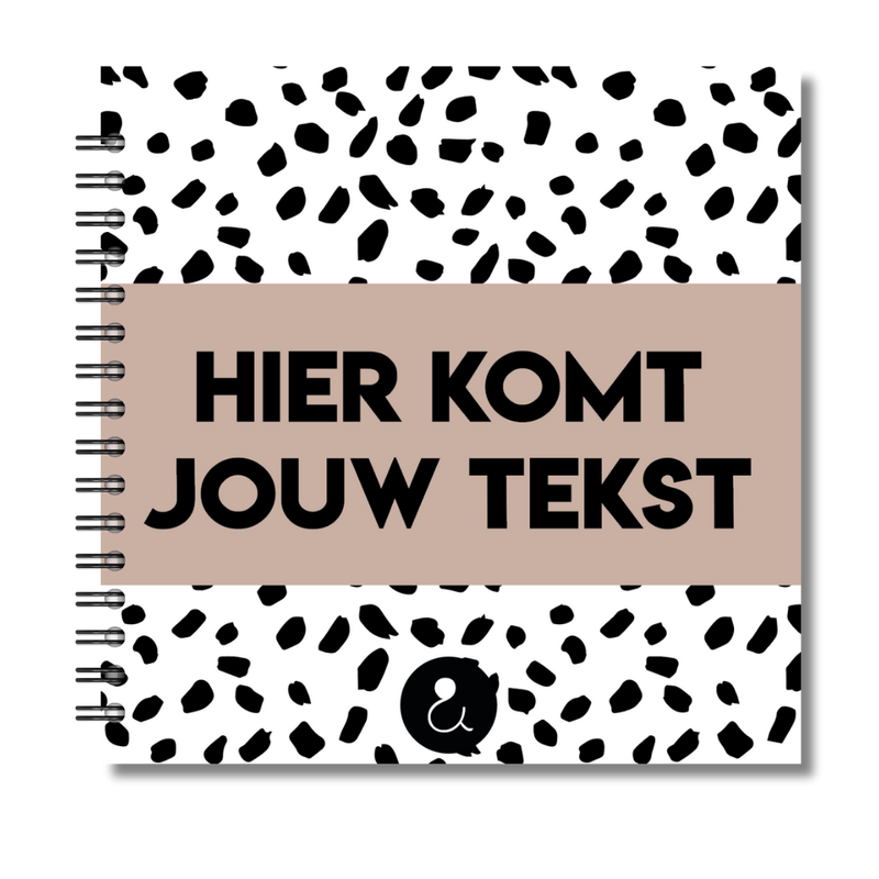 Plakboek Op Maat | Fotoboek Eigen Tekst | Gepersonaliseerd Scrapbook | Vierkant 21x21cm | Dots Sand