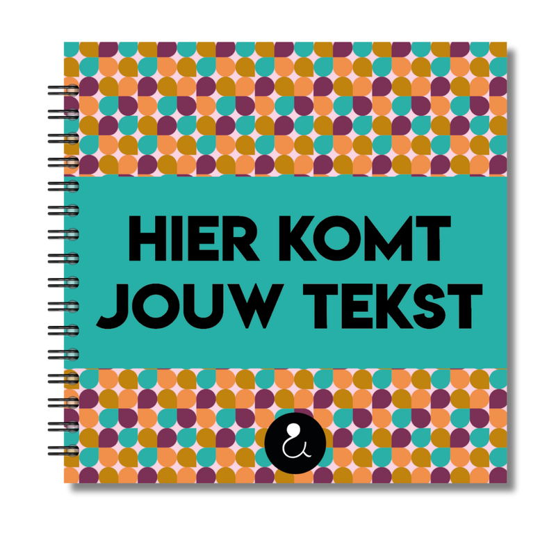 Plakboek Op Maat | Fotoboek Eigen Tekst | Gepersonaliseerd Scrapbook | Vierkant 21x21cm | Retro Druppels