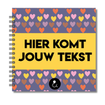 Plakboek Op Maat | Fotoboek Eigen Tekst | Gepersonaliseerd Scrapbook | Vierkant 21x21cm | Hartjes