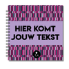 Plakboek Op Maat | Fotoboek Eigen Tekst | Gepersonaliseerd Scrapbook | Vierkant 21x21cm | Paarse Hokjes