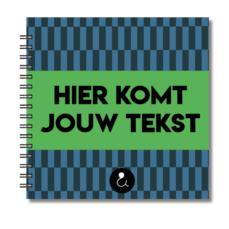 Plakboek Op Maat | Fotoboek Eigen Tekst | Gepersonaliseerd Scrapbook | Vierkant 21x21cm | Stoere Hokjes