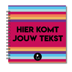 Plakboek Op Maat | Fotoboek Eigen Tekst | Gepersonaliseerd Scrapbook | Vierkant 21x21cm | Strepen