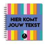 Plakboek Op Maat | Fotoboek Eigen Tekst | Gepersonaliseerd Scrapbook | Vierkant 21x21cm | Strepen