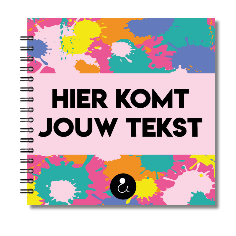 Plakboek Op Maat | Fotoboek Eigen Tekst | Gepersonaliseerd Scrapbook | Vierkant 21x21cm | Vlekken