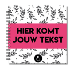 Plakboek Op Maat | Fotoboek Eigen Tekst | Gepersonaliseerd Scrapbook | Vierkant 21x21cm | Botanical Roze