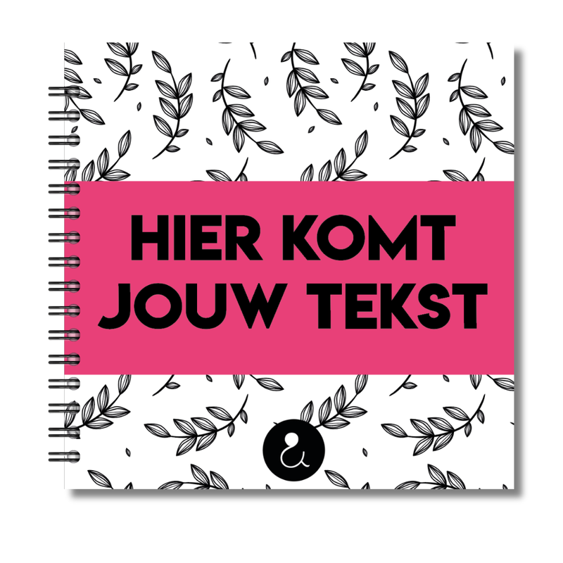Plakboek Op Maat | Fotoboek Eigen Tekst | Gepersonaliseerd Scrapbook | Vierkant 21x21cm | Botanical Roze