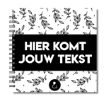 Plakboek Op Maat | Fotoboek Eigen Tekst | Gepersonaliseerd Scrapbook | Vierkant 21x21cm | Botanical Zwart