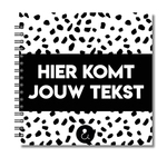Plakboek Op Maat | Fotoboek Eigen Tekst | Gepersonaliseerd Scrapbook | Vierkant 21x21cm | Dots Zwart