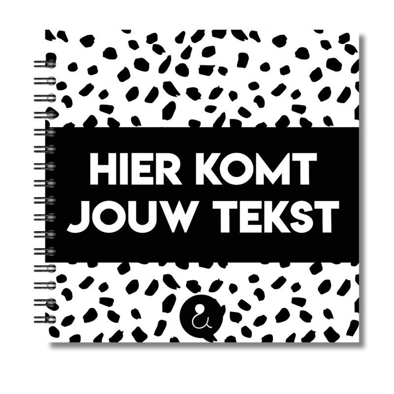 Plakboek Op Maat | Fotoboek Eigen Tekst | Gepersonaliseerd Scrapbook | Vierkant 21x21cm | Dots Zwart