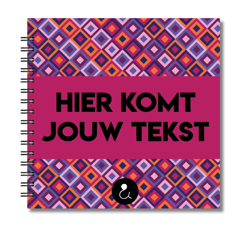 Plakboek Op Maat | Fotoboek Eigen Tekst | Gepersonaliseerd Scrapbook | Vierkant 21x21cm | Ruitjes