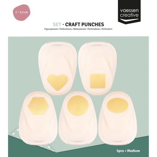 Ponsen Set | Figuurponsen Complete Set | Hexagon, Cirkel, Vierkant, Ovaal, Hart