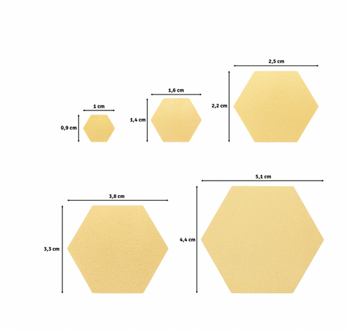 Set van 5 figuurponsen | Hexagons