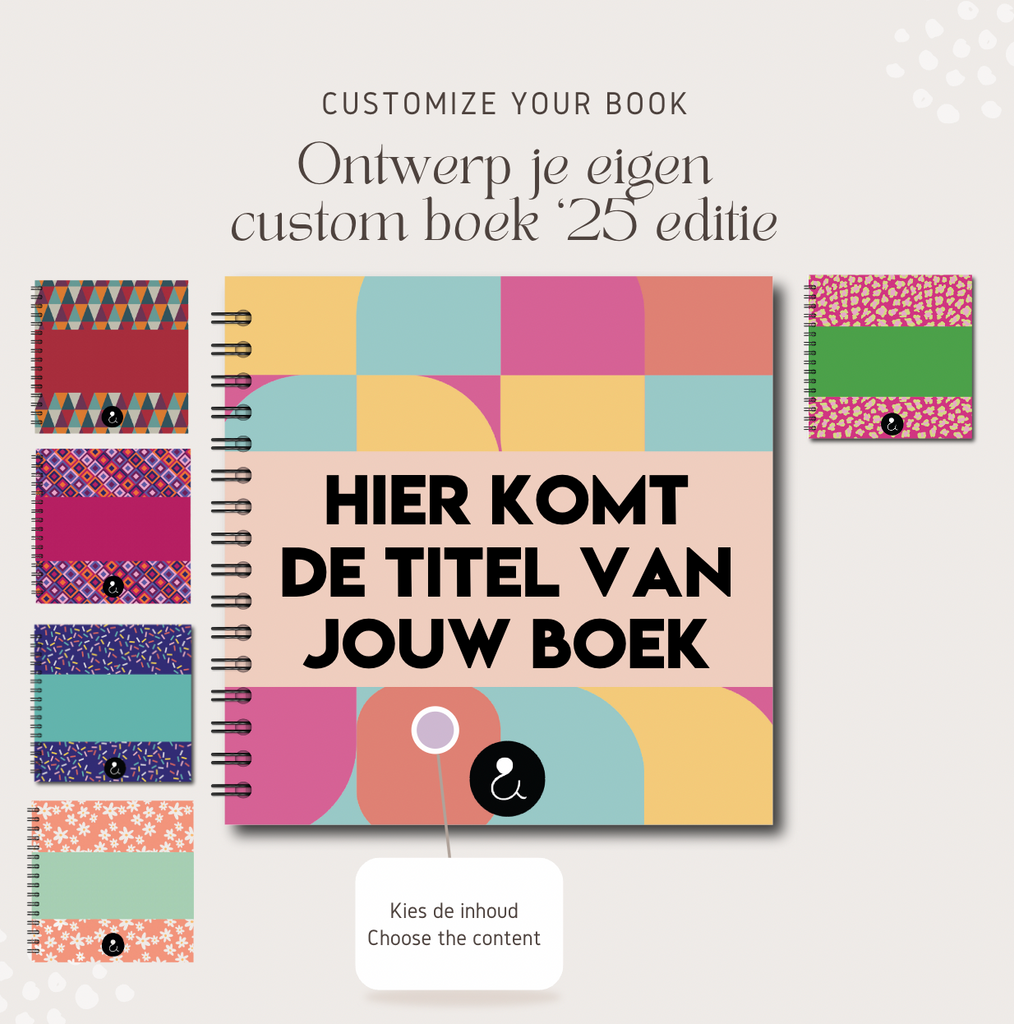 Vierkant plakboek of invulboek op maat – Ontwerp je eigen 2025 editie