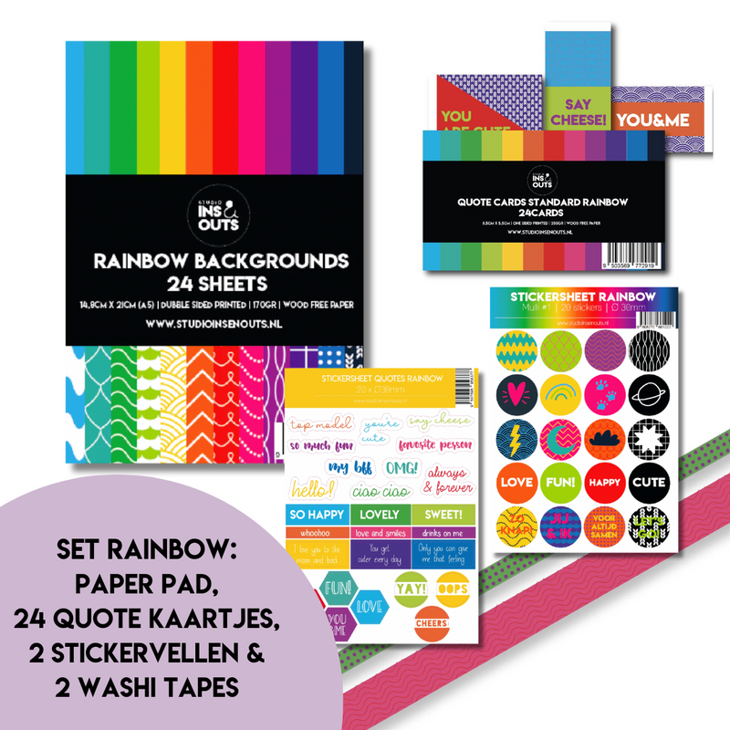 Set met Rainbow Scrapbook accessoires