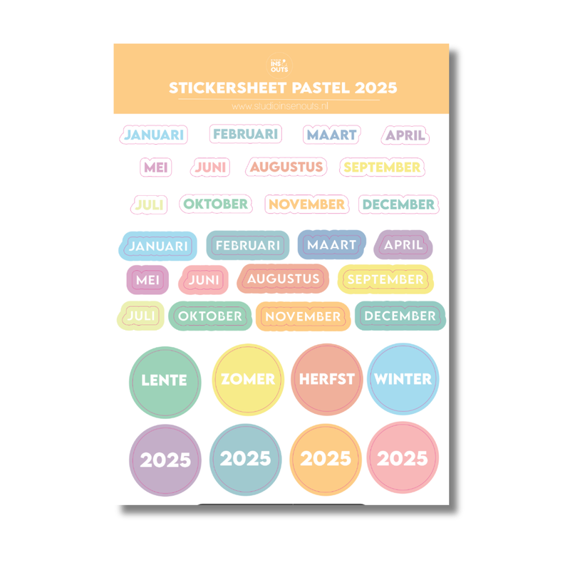 Stickervel Maanden 2025 | Pastel