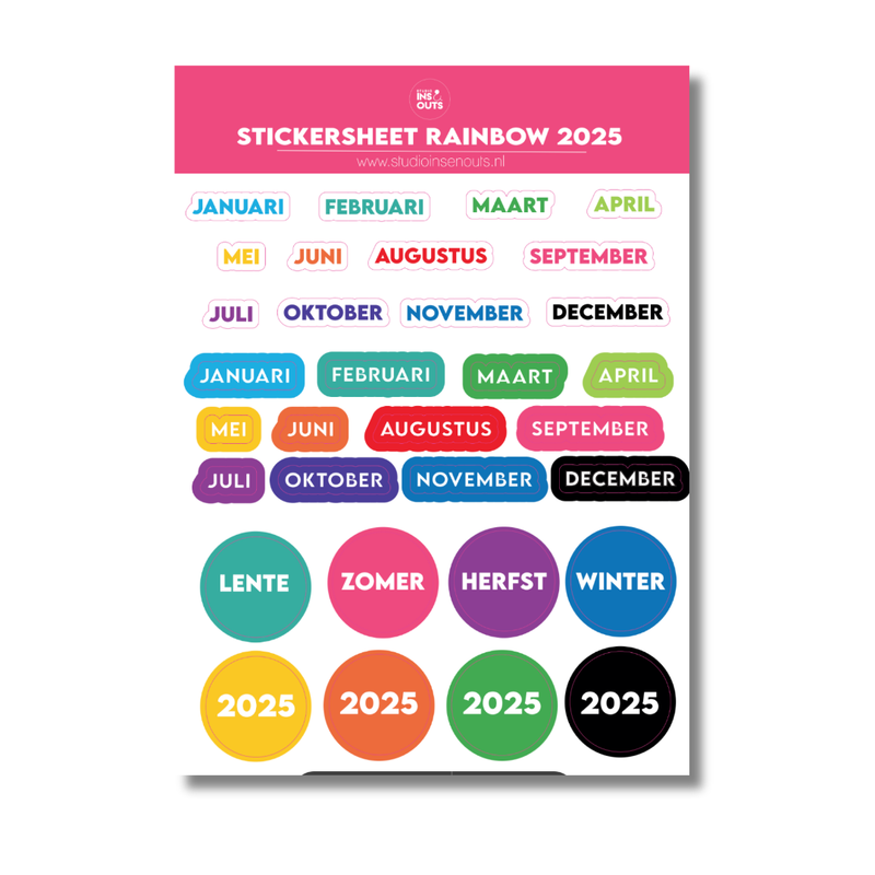 Stickervel Maanden 2025 | Rainbow