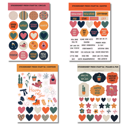 Sent Start Sticker Stickervel Quotes Fresh Start - Tekst Stickers - Stickervellen Nieuw ...