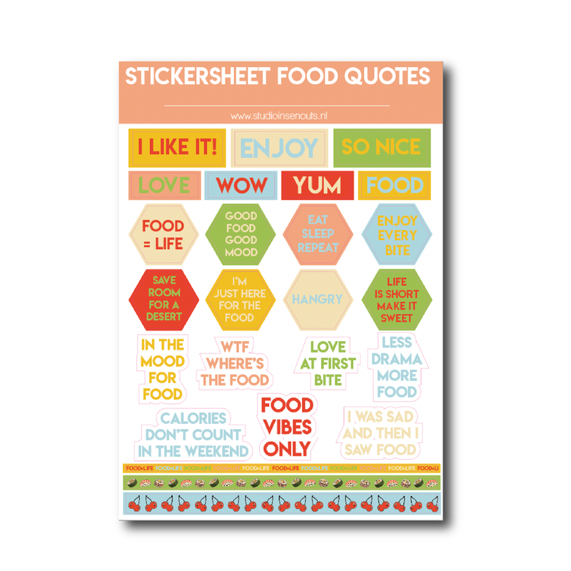 Stickervel 'Quotes' | Food = Life