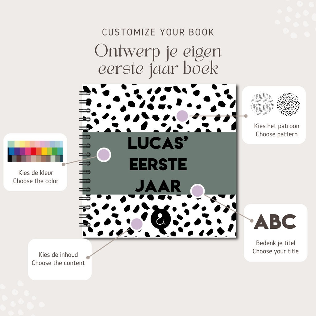 Ontwerp je eigen boek voor baby's 1e jaar