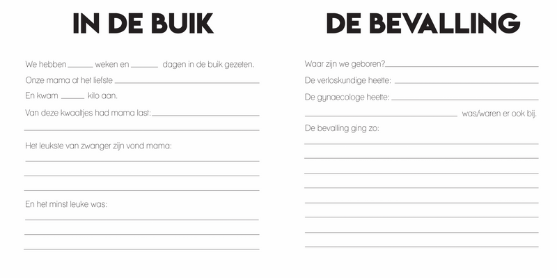 Invulboek voor tweeling baby's ons eerste jaar | groen